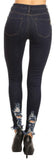 Vibrant de la Mujer Juniors High Rise Jeans W Heavy Distressing
