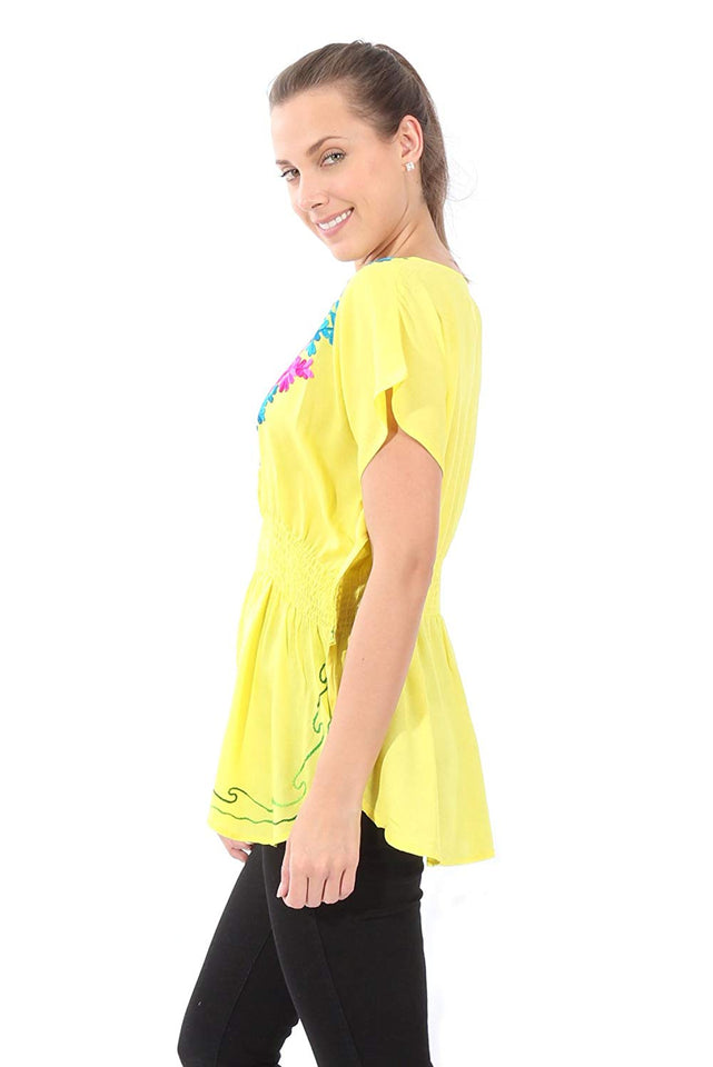 Village Venture Blusa Corre Kaftan Bordada-Primavera/Verano Fresca- Mod 20170K