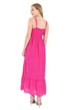 Village Venture Vestido Largo Pequeños Cortes en Tono Fucsia Unitalla -Mod.JF506