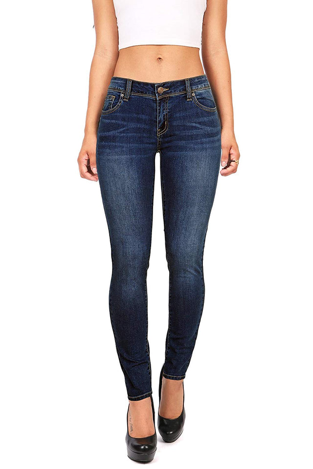Wax Cera Juniors Basic Stretchy Fit Skinny Jeans de la Mujer