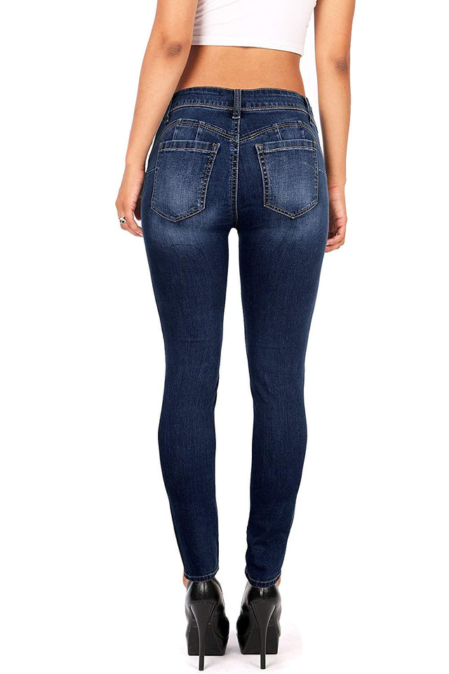 Wax Cera Juniors Basic Stretchy Fit Skinny Jeans de la Mujer