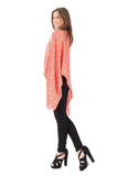 Village Venture Poncho Estampado de Tela Semi Translucida con Botones Unitalla-Mod 2780