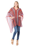 Village Venture Poncho Estampado de Tela Semi Translucida con Botones Unitalla-Mod 2780