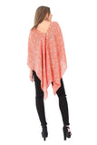 Village Venture Poncho Estampado de Tela Semi Translucida con Botones Unitalla-Mod 2780
